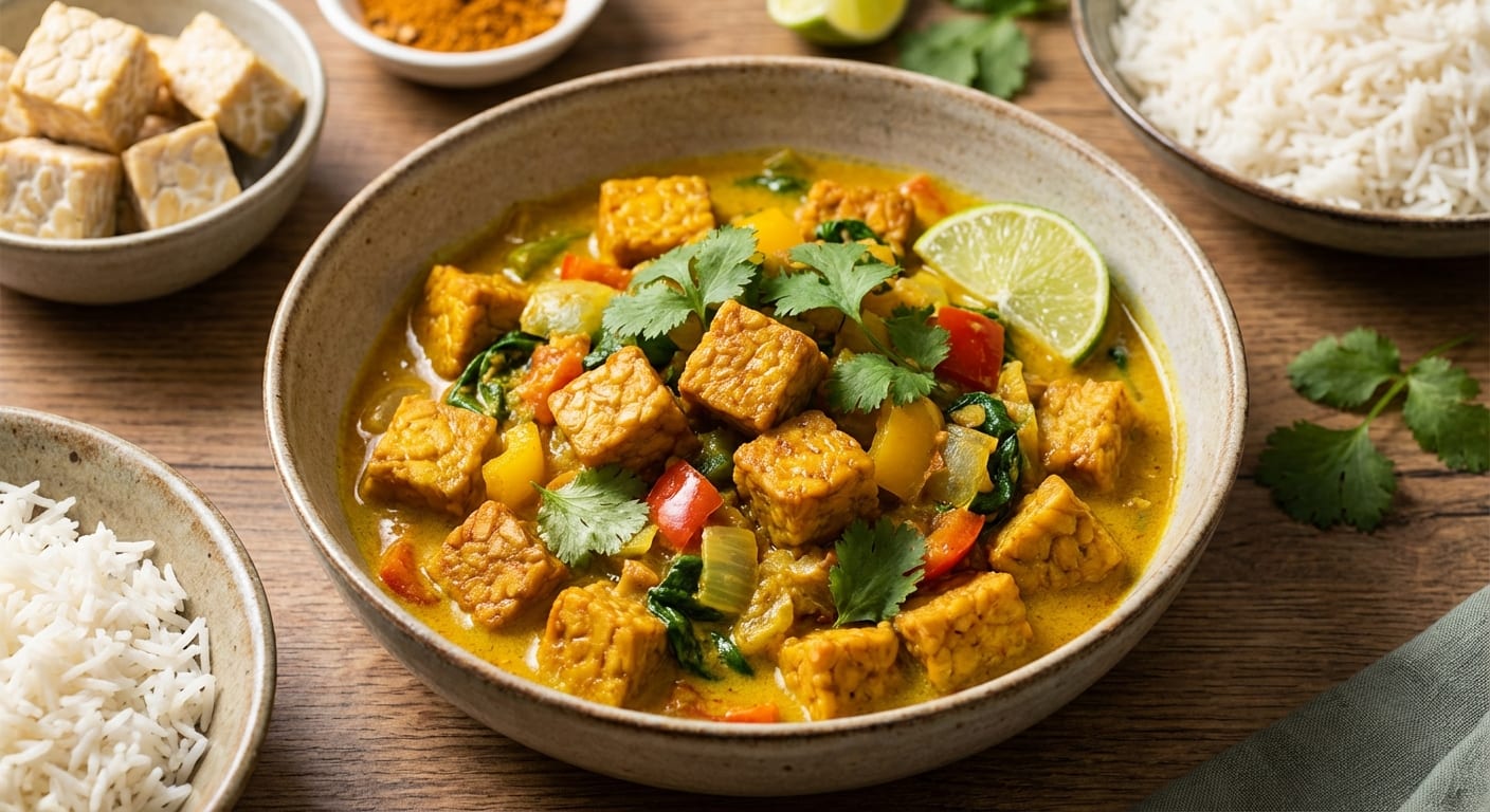 Curry de tempeh aux légumes